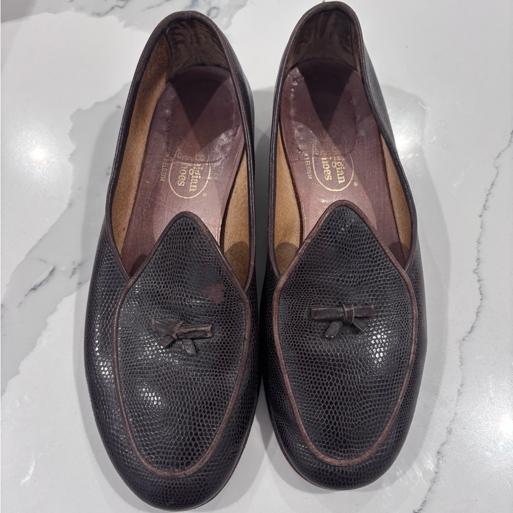 Belgian Shoes Men’s Henri 7M Lizard Embossed $800